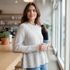 GAP Women's Gray Crew Neck Sweater